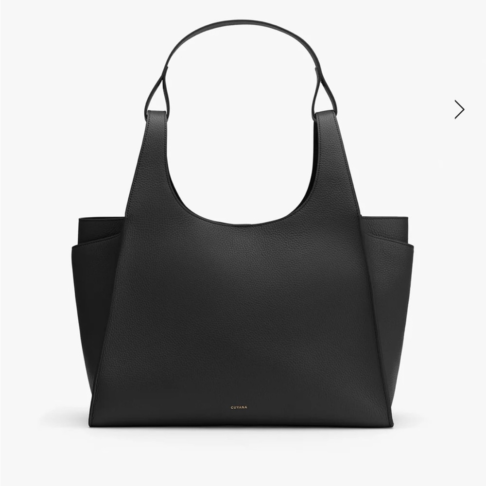 Cuyana Black Leather Tote Bag